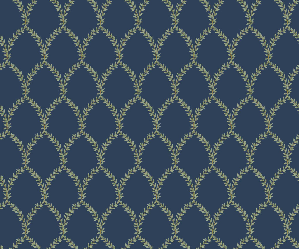 Laurel Wallpaper - Navy
