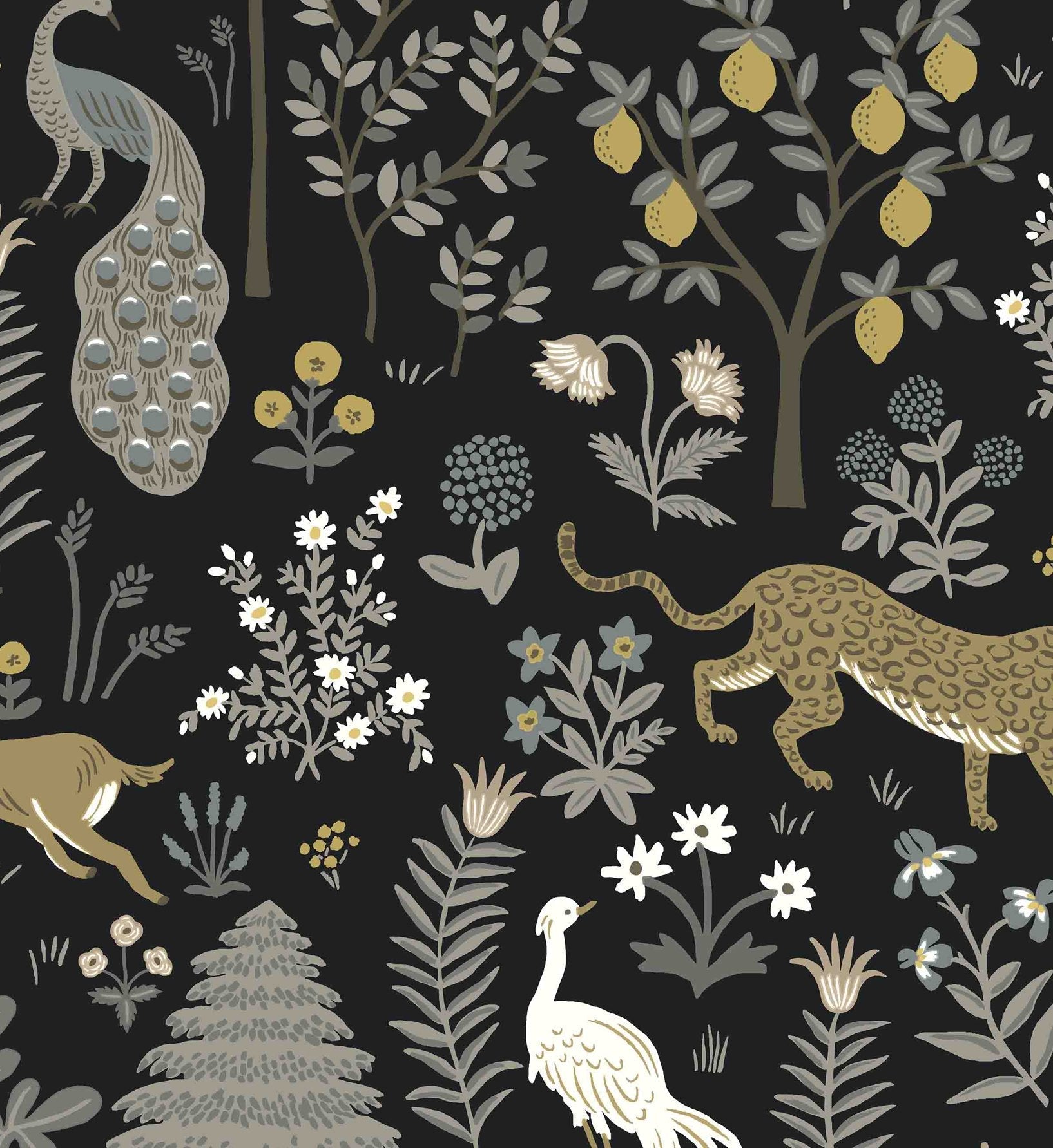 Menagerie Wallpaper - Black