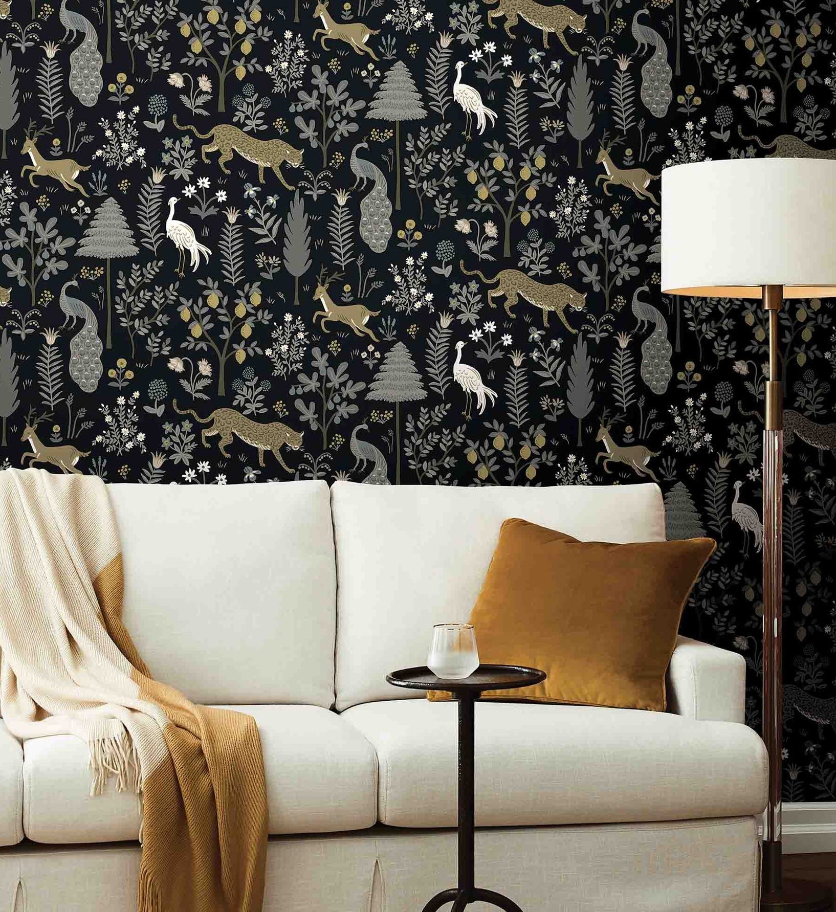 Menagerie Wallpaper - Black