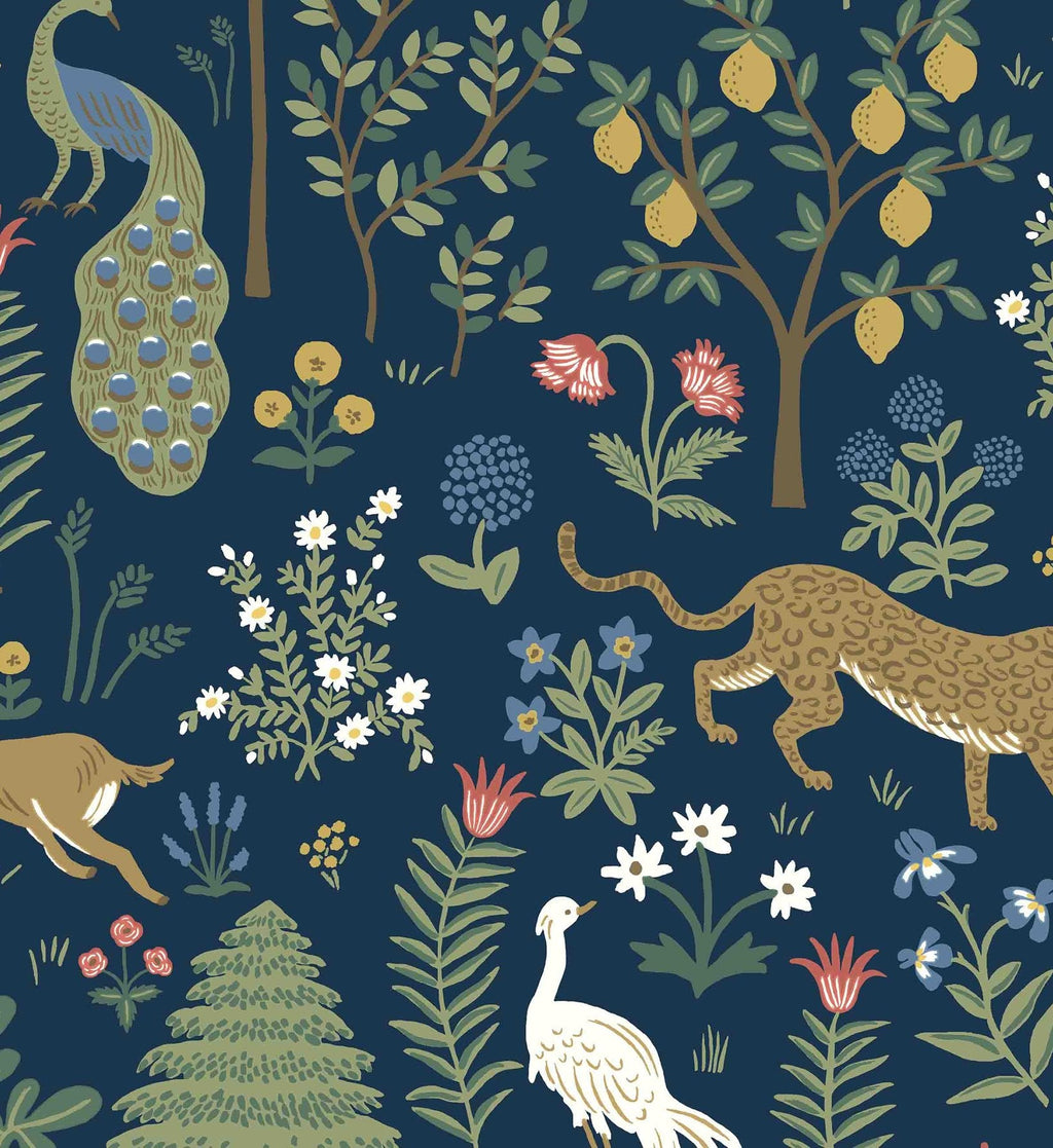 Menagerie Wallpaper - Navy