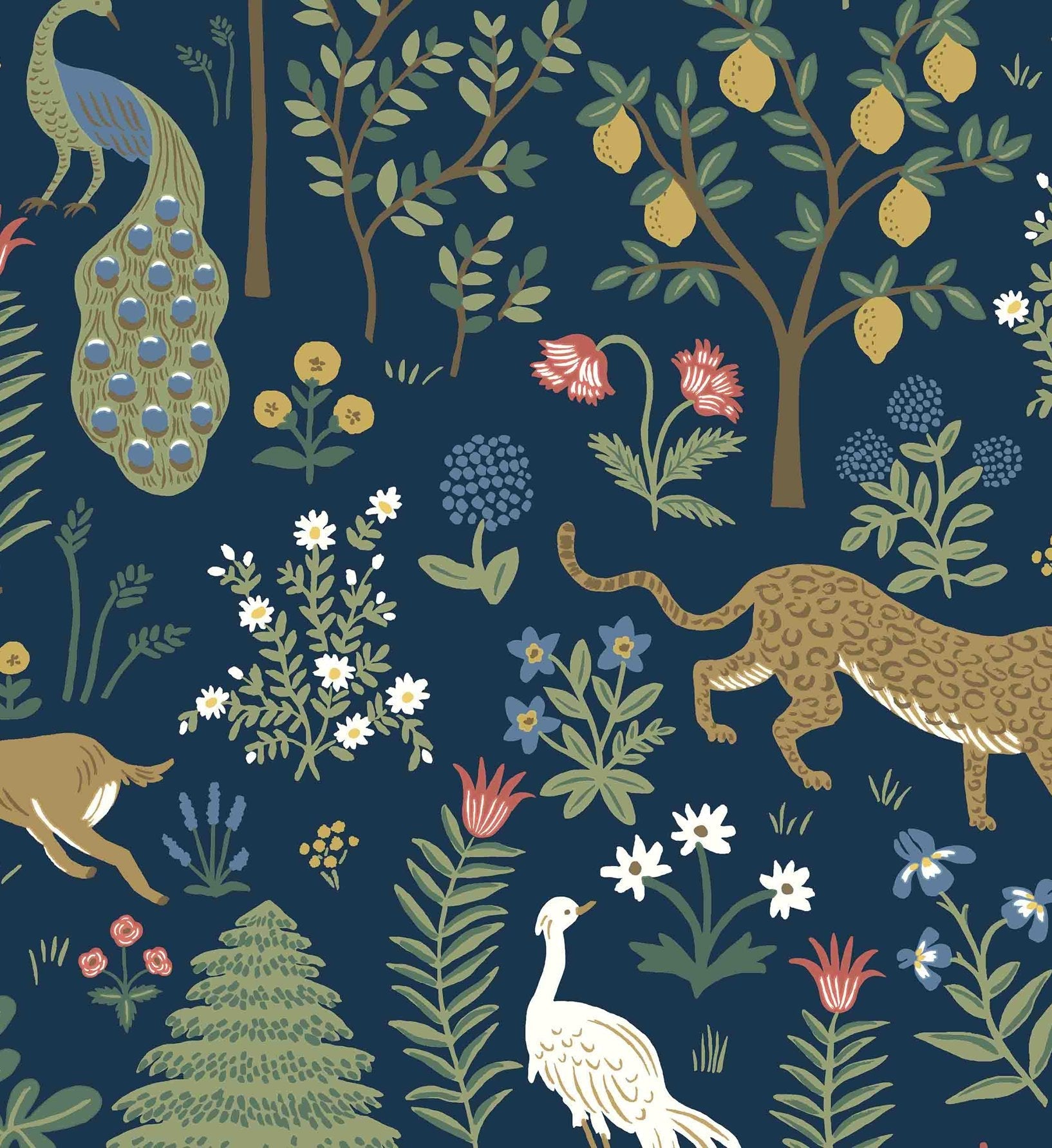 Menagerie Wallpaper - Navy