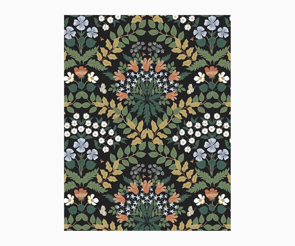 Bramble Wallpaper Sample - Black