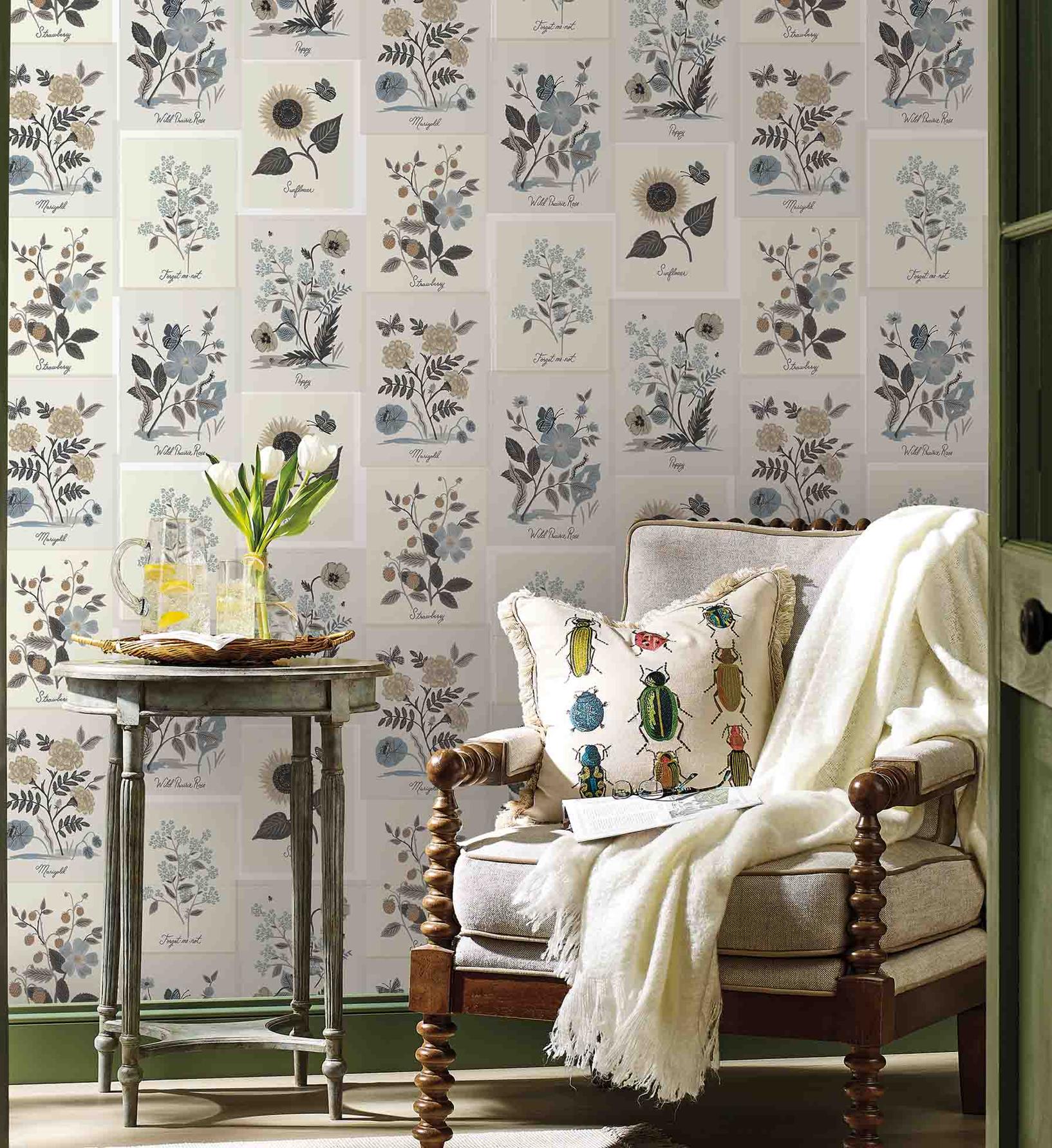Botanical Prints Wallpaper - Linen