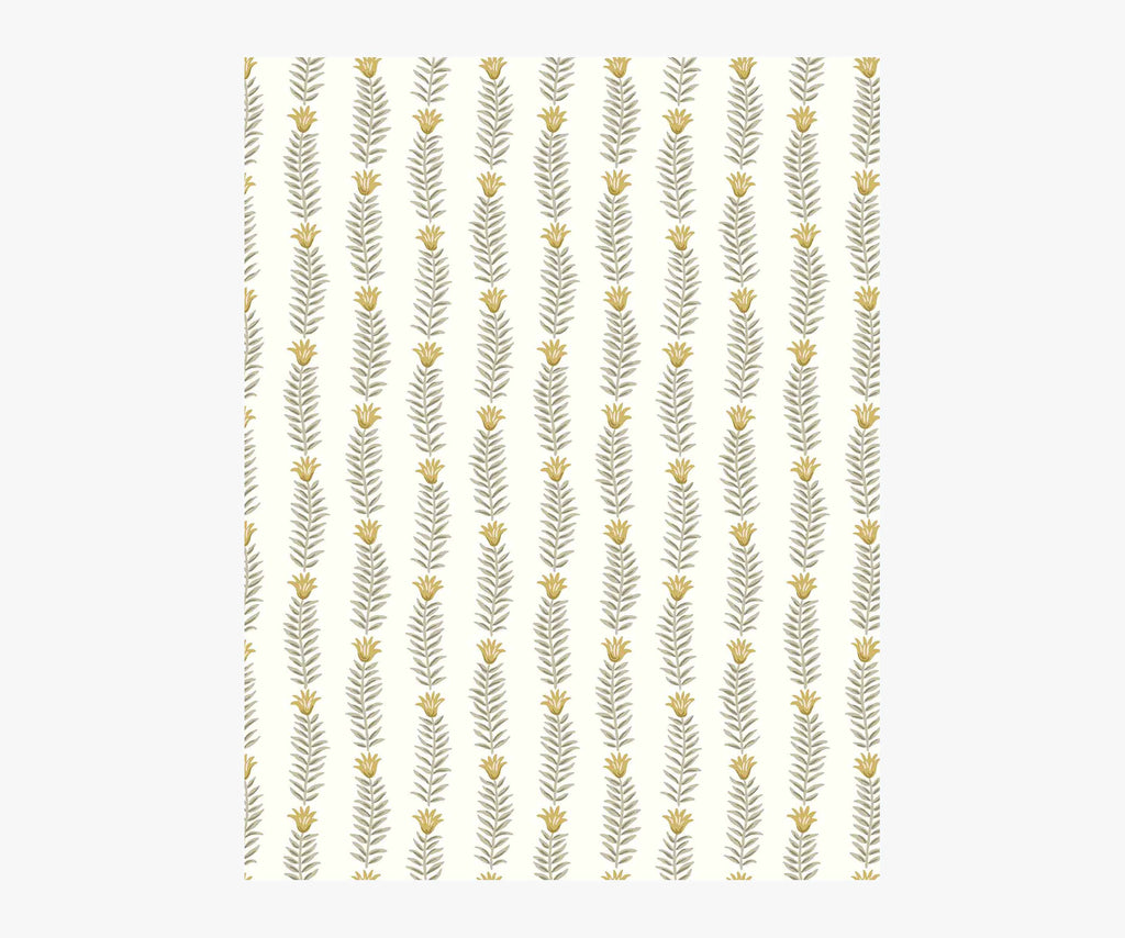 Eden Wallpaper Sample - White & Metallic Gold