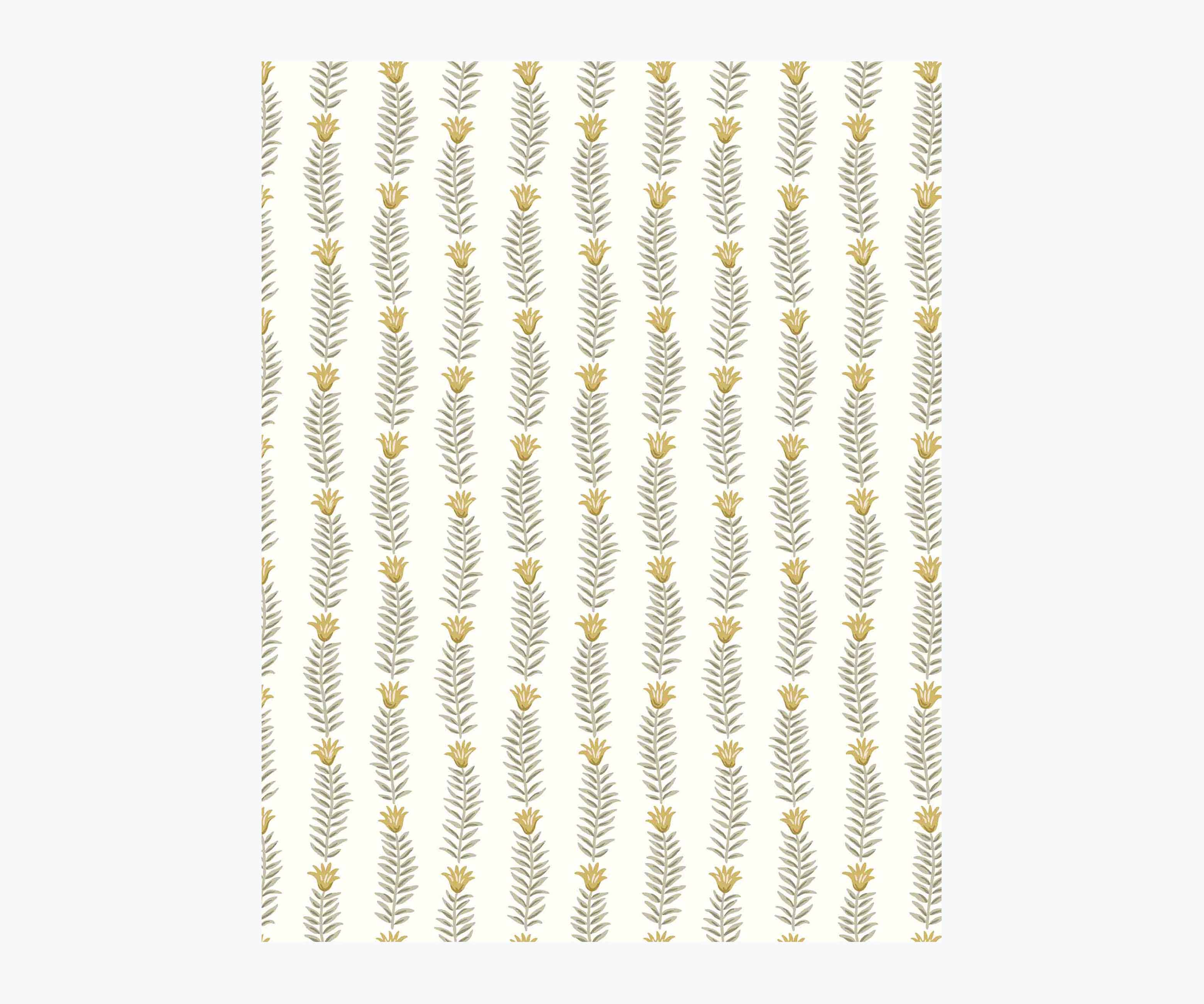 Eden Wallpaper Sample - White & Metallic Gold
