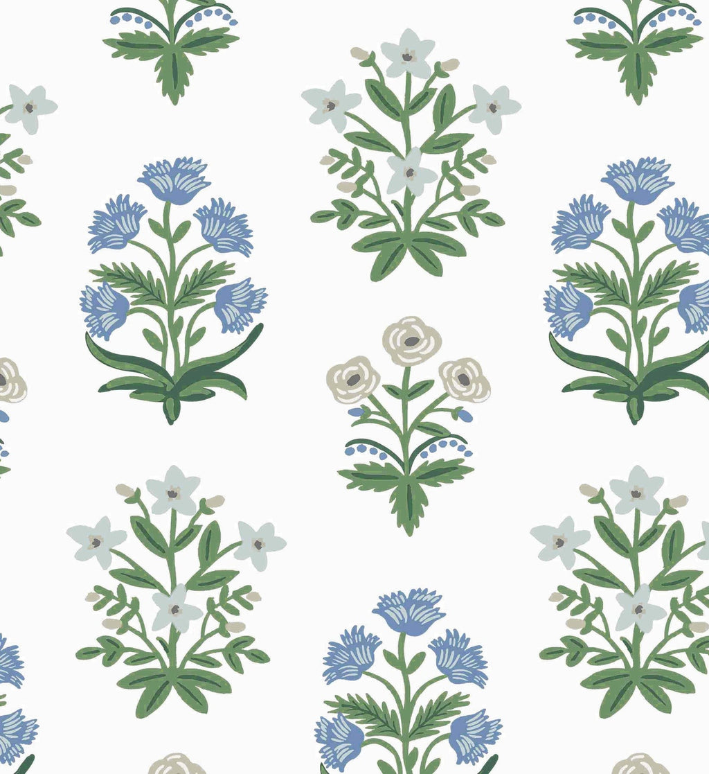 Mughal Rose Wallpaper - Indigo