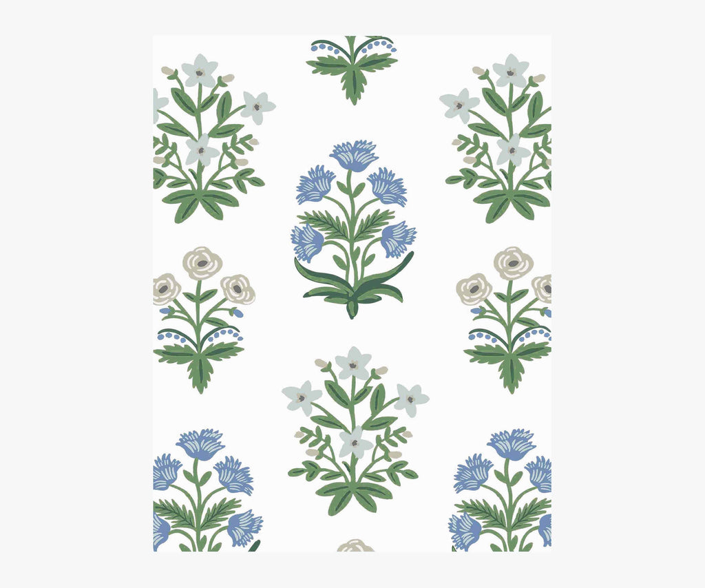 Mughal Rose Wallpaper Sample - Indigo
