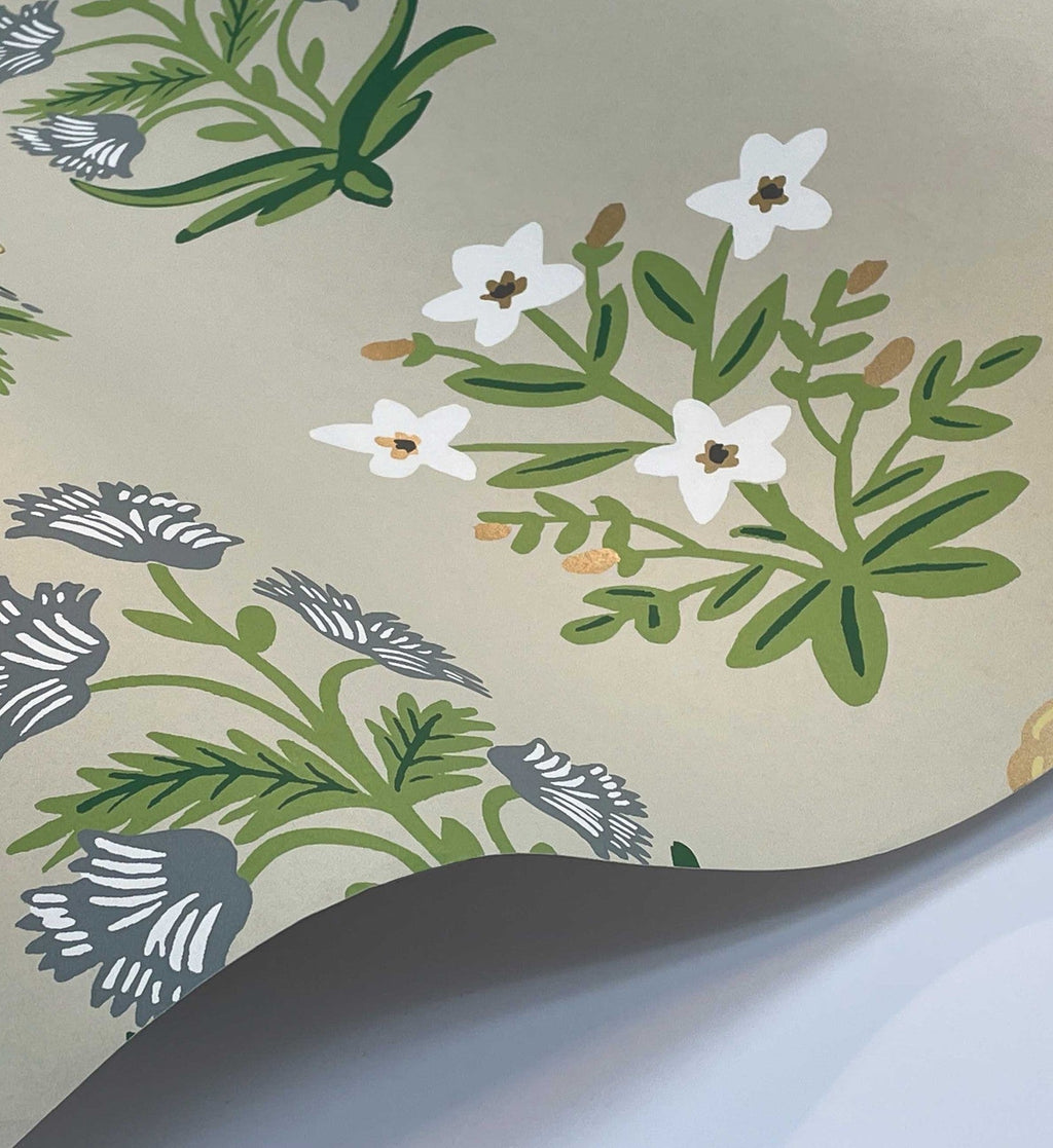 Mughal Rose Wallpaper - Linen