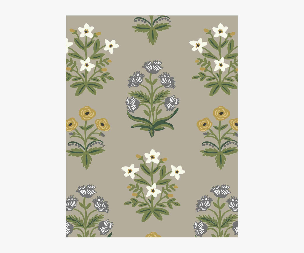 Mughal Rose Wallpaper Sample - Linen