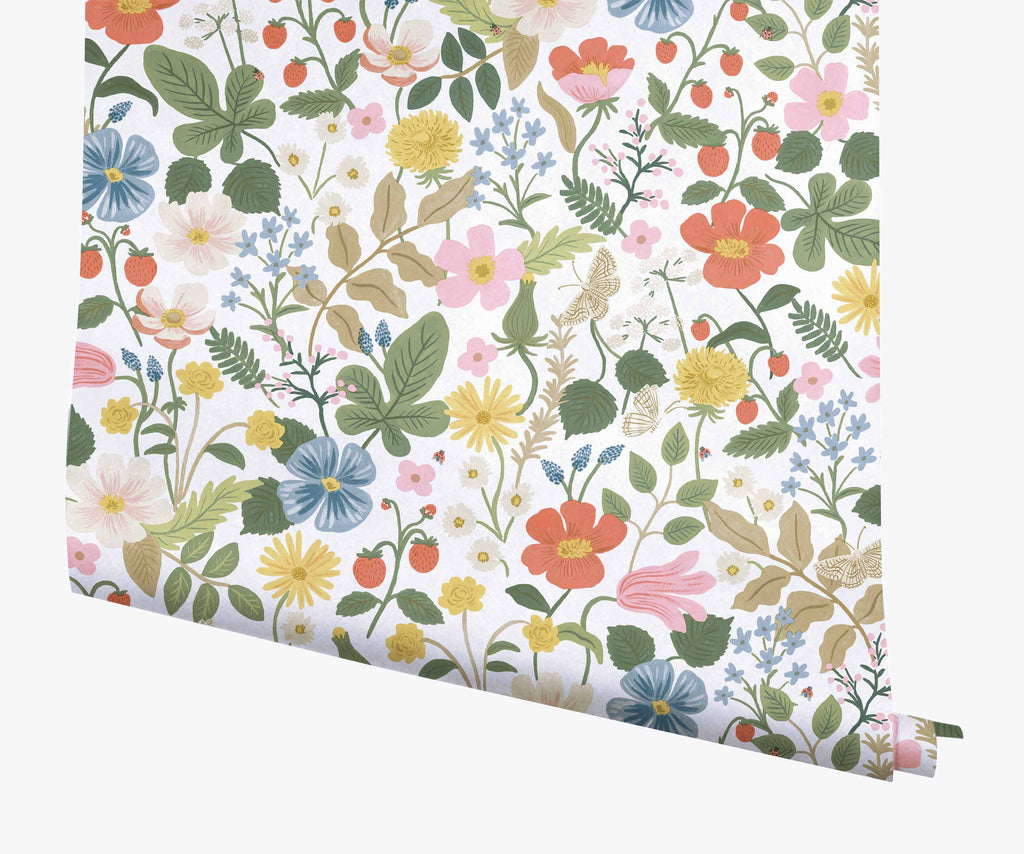 Strawberry Fields Wallpaper - White