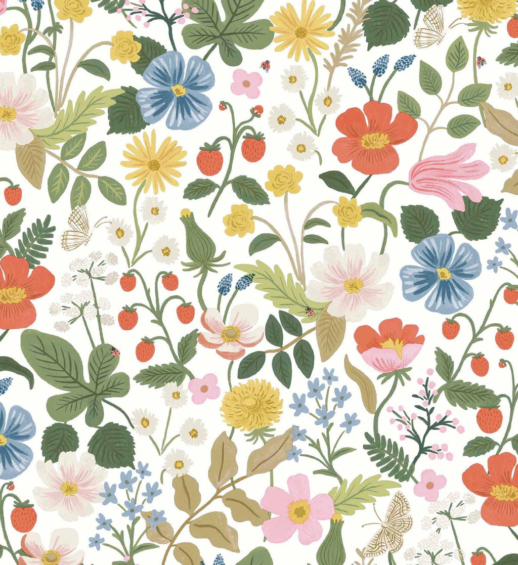 Strawberry Fields Wallpaper - White