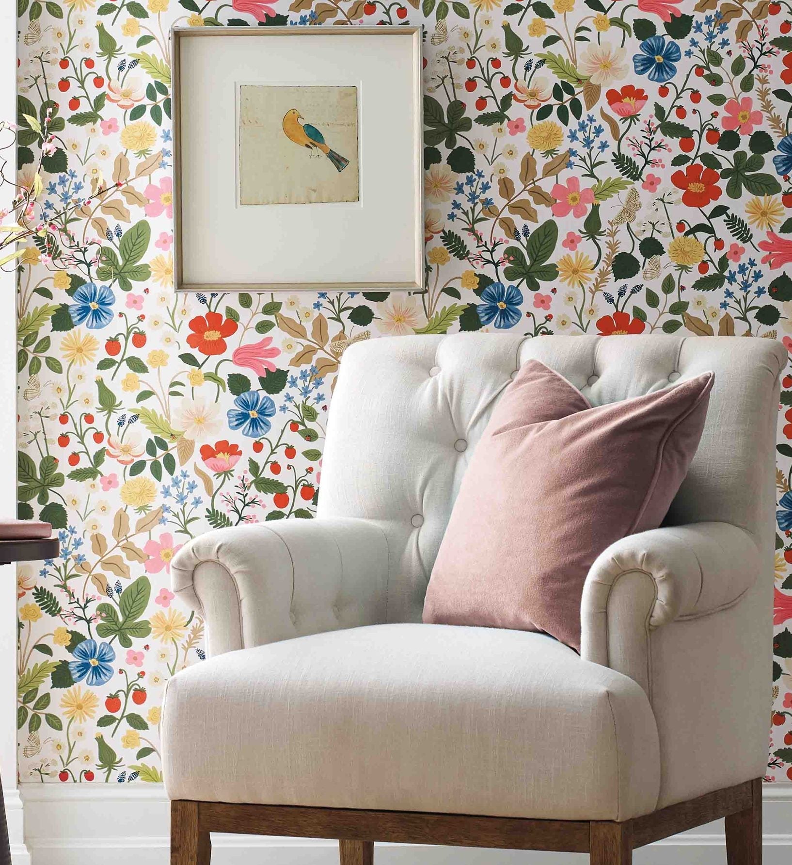 Strawberry Fields Wallpaper - White