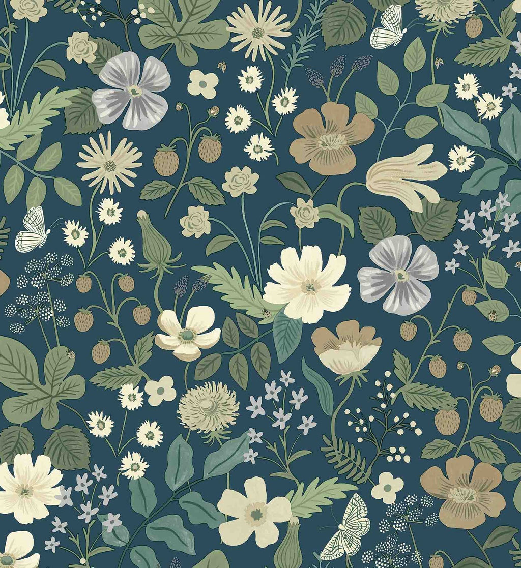 Strawberry Fields Wallpaper - Teal