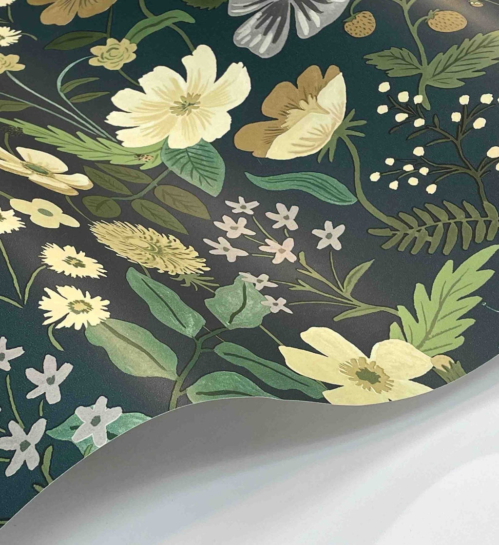 Strawberry Fields Wallpaper - Teal