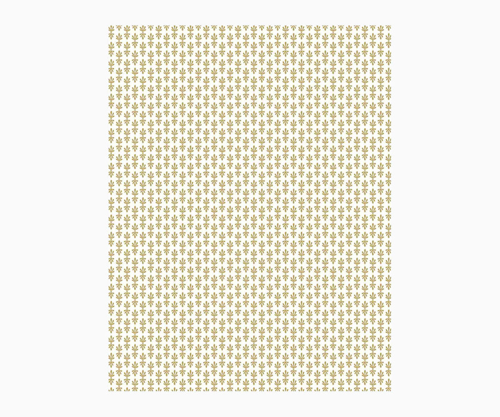 Petal Wallpaper Sample - White & Metallic Gold