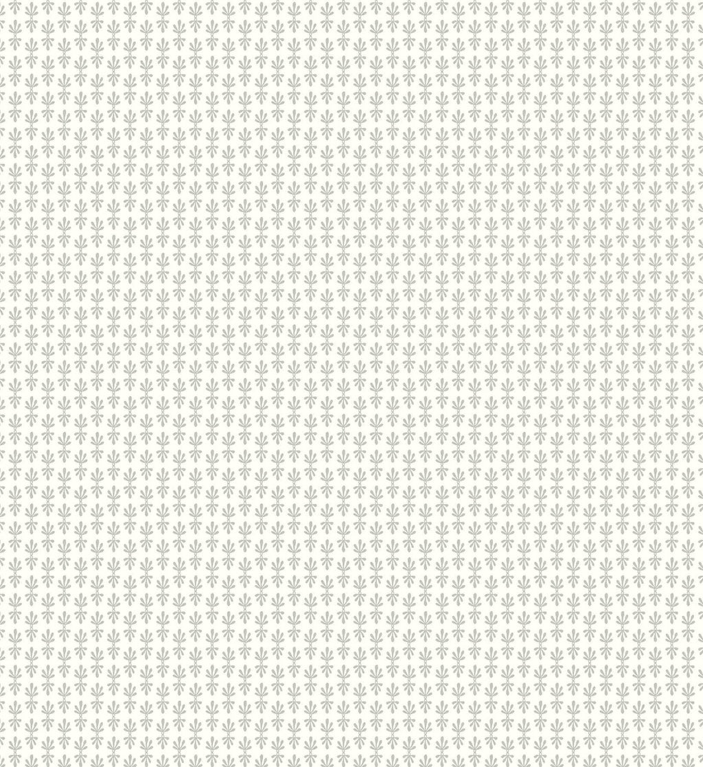 Petal Wallpaper - White & Metallic Silver