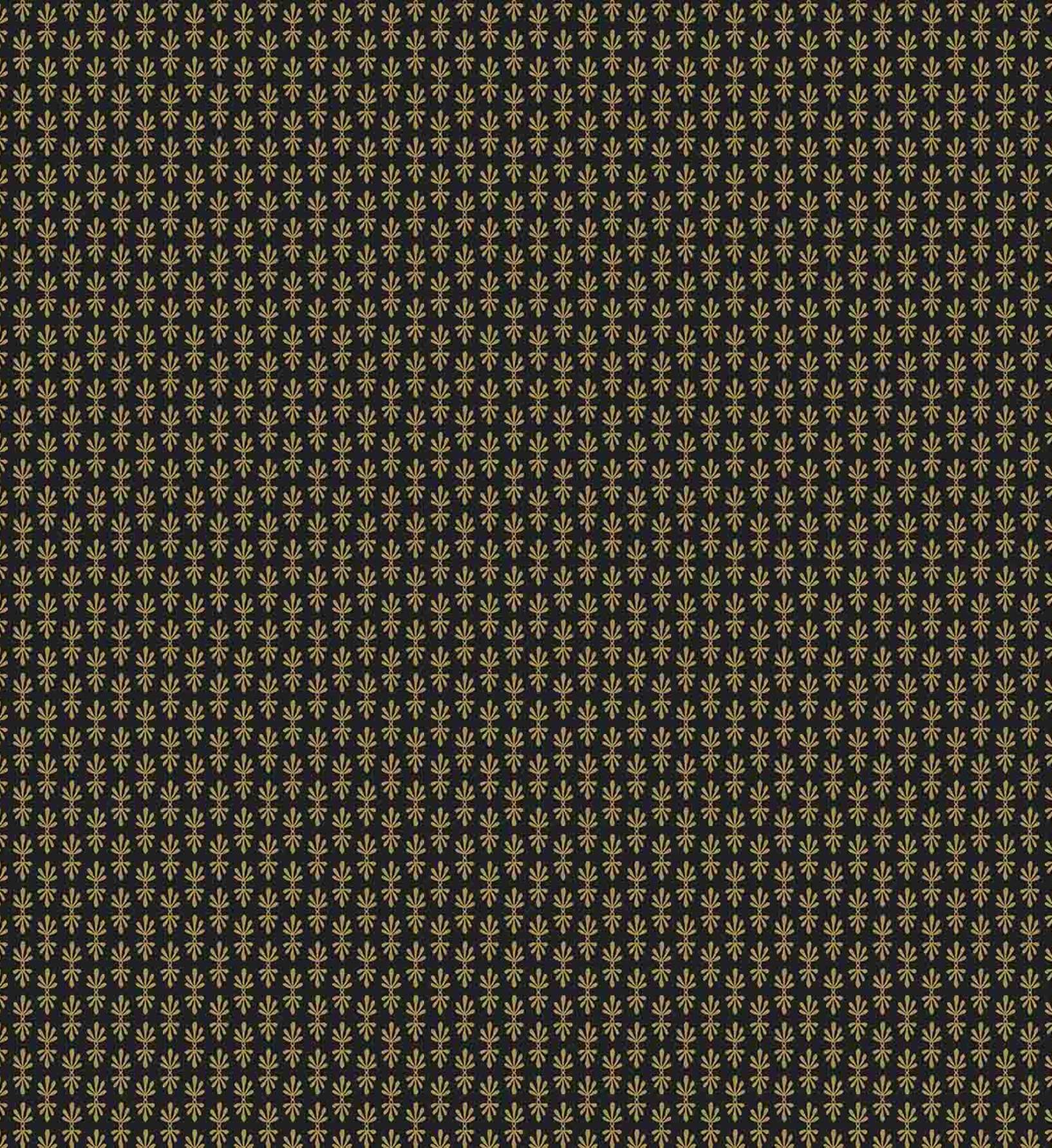 Petal Wallpaper - Black & Metallic Gold