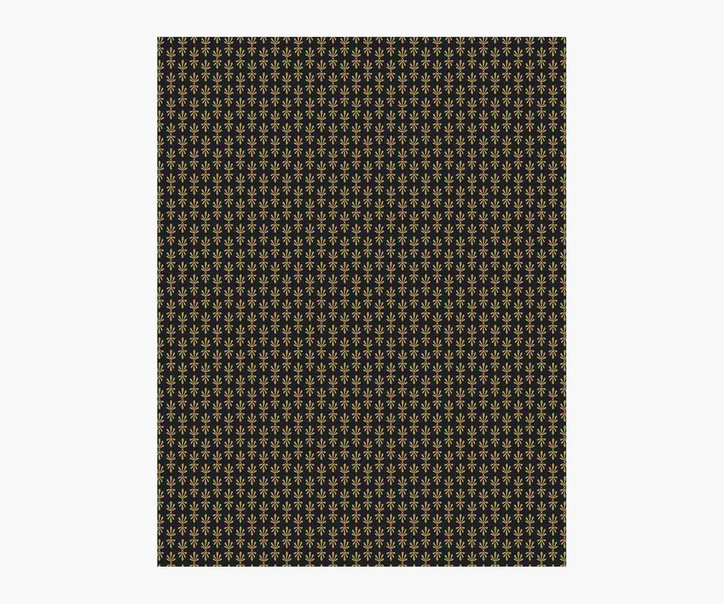 Petal Wallpaper Sample - Black & Metallic Gold