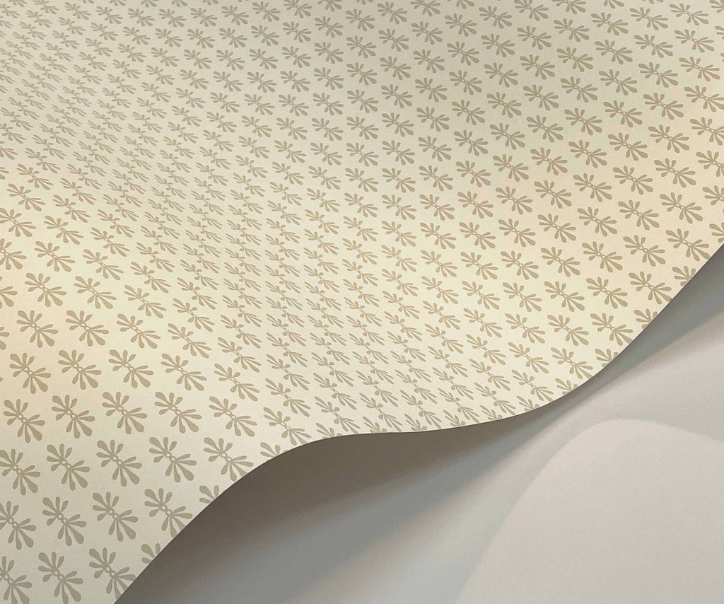 Petal Wallpaper Sample - White & Linen