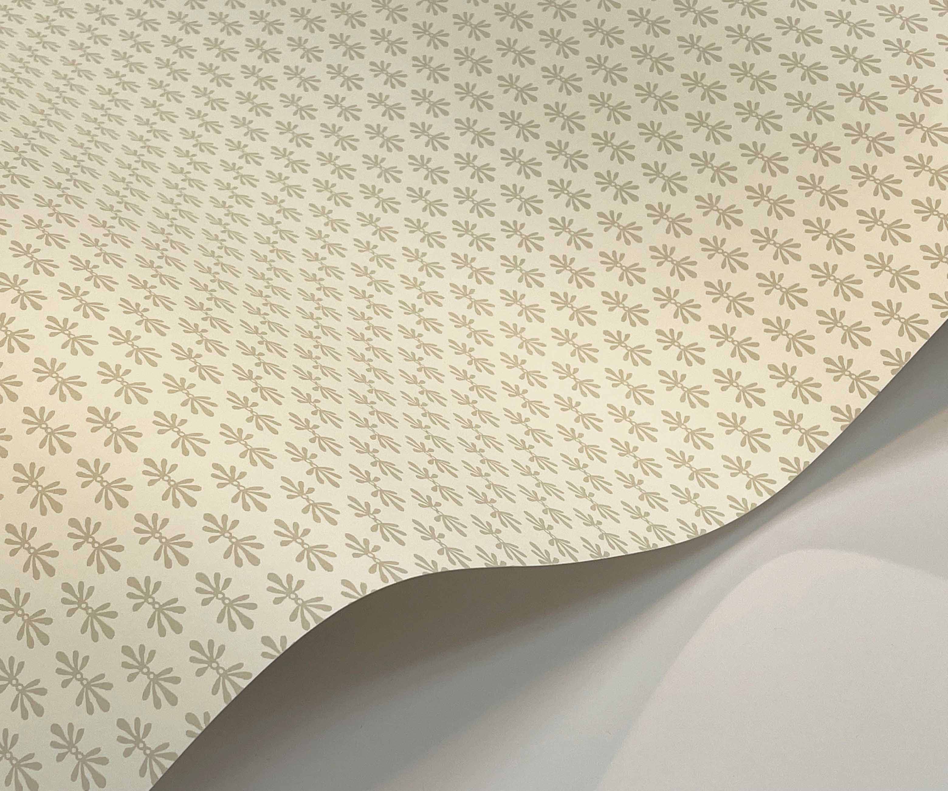 Petal Wallpaper Sample - White & Linen