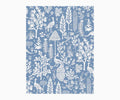 Menagerie Toile Wallpaper Sample - Blue & White
