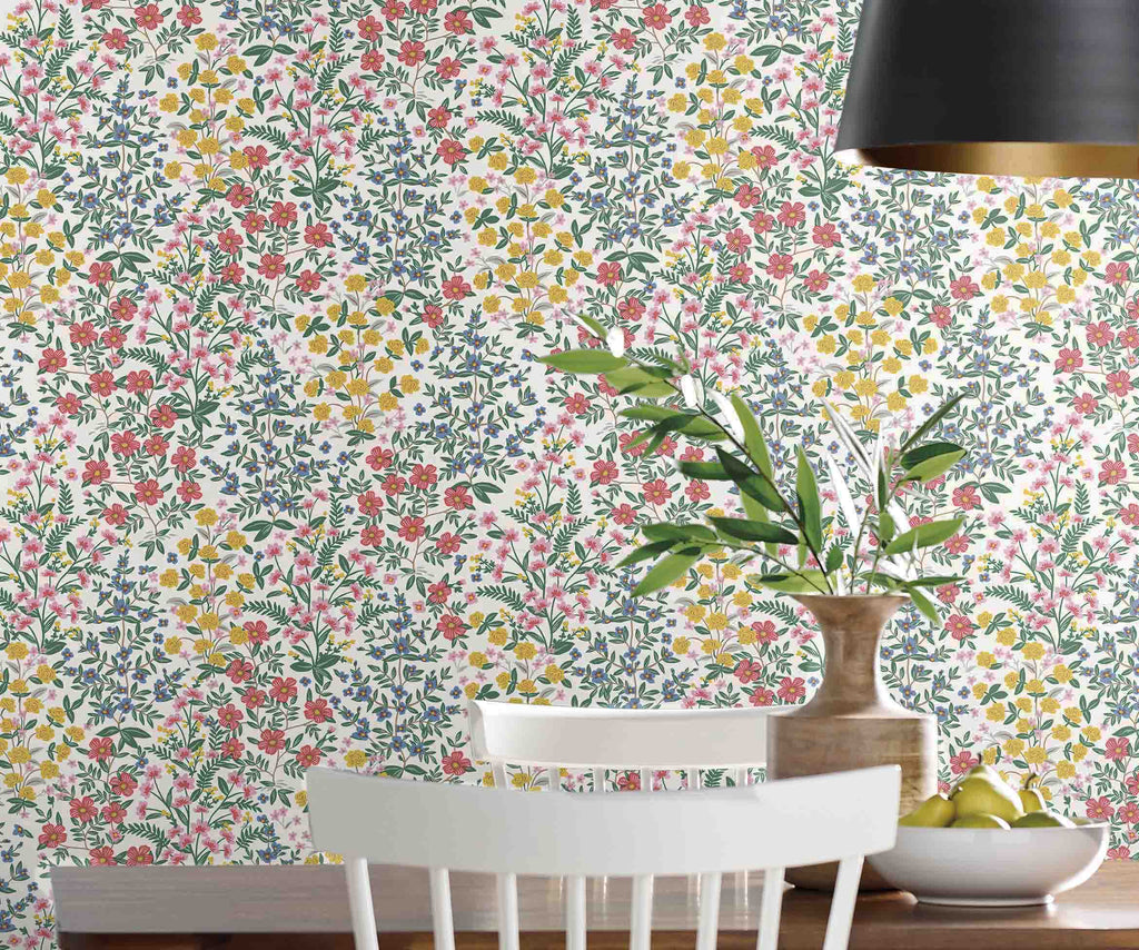 Wildwood Garden Wallpaper Sample - White