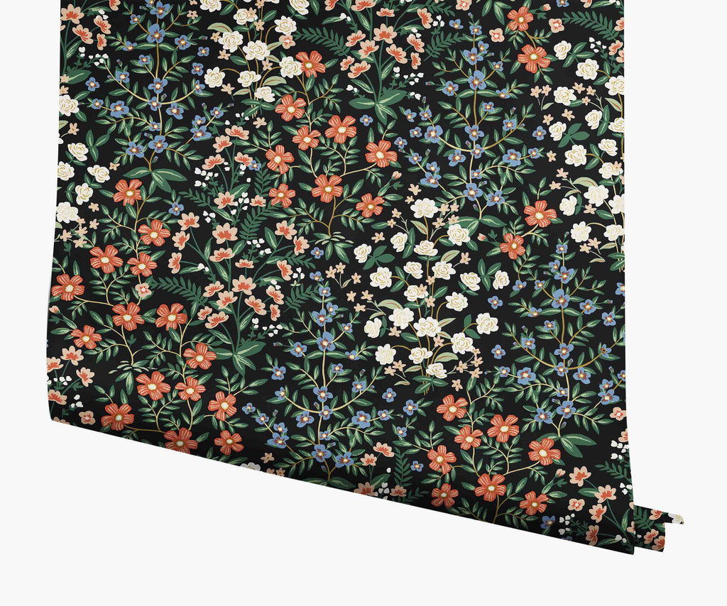 Wildwood Garden Wallpaper - Black