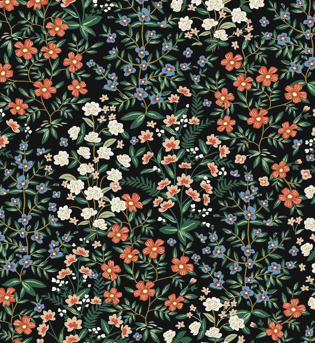 Wildwood Garden Wallpaper - Black