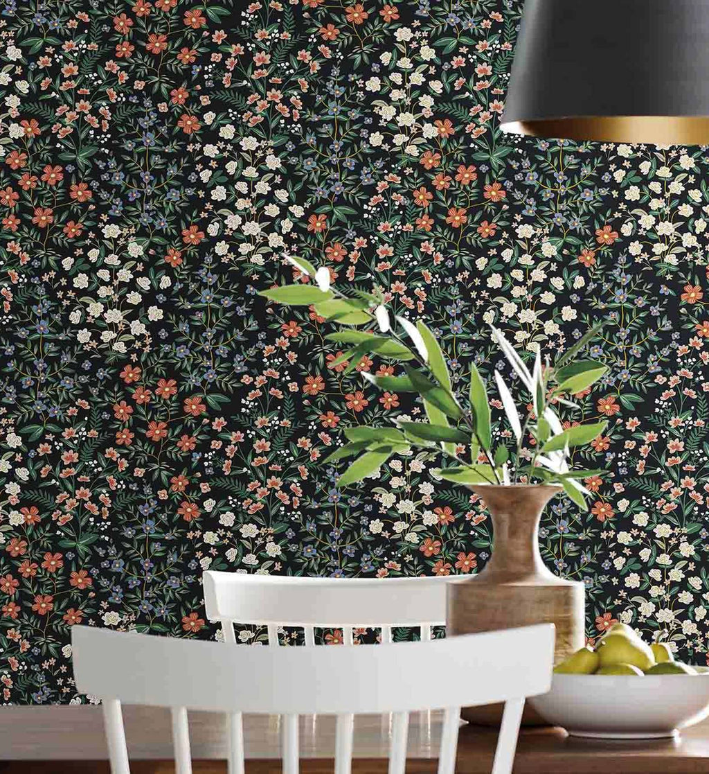 Wildwood Garden Wallpaper - Black