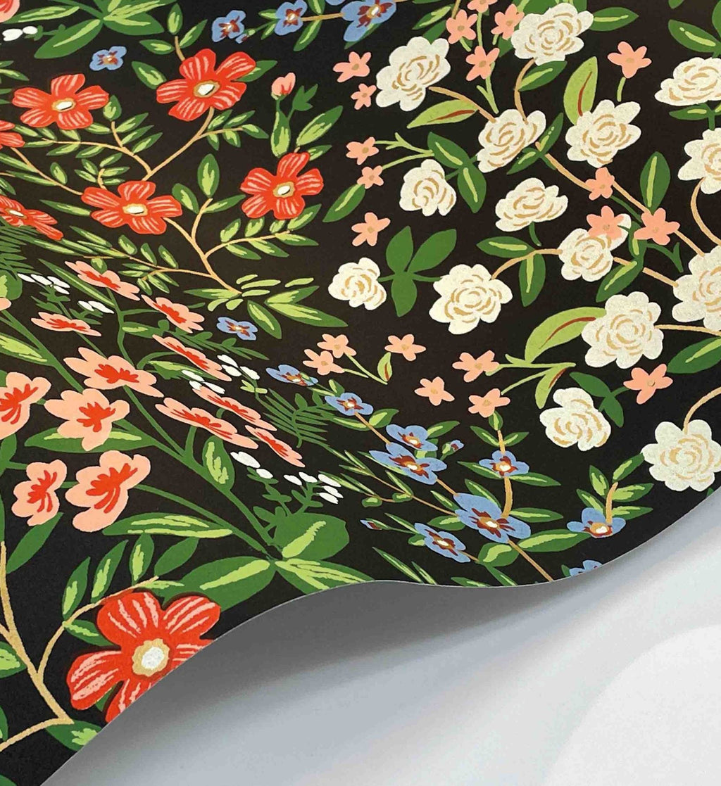 Wildwood Garden Wallpaper - Black