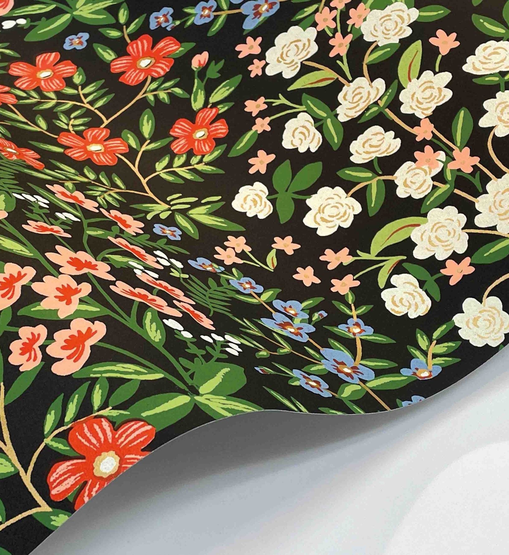 Wildwood Garden Wallpaper - Black