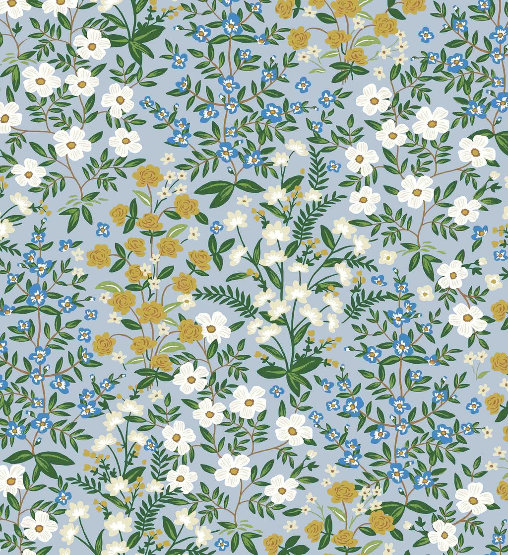 Wildwood Garden Wallpaper - Blue