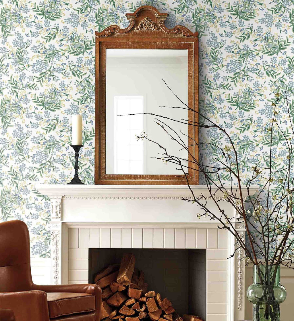 Cornflower Wallpaper - White