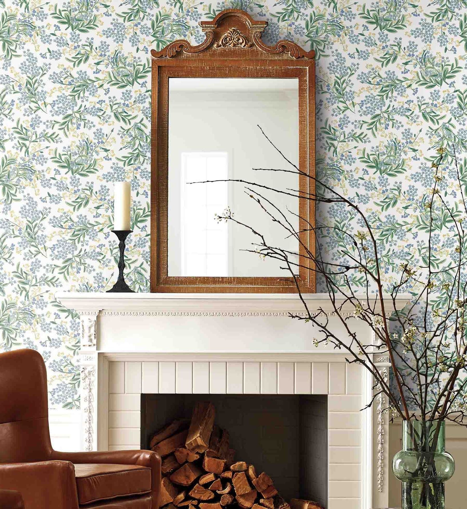 Cornflower Wallpaper - White