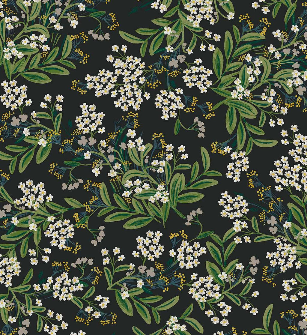 Cornflower Wallpaper - Black