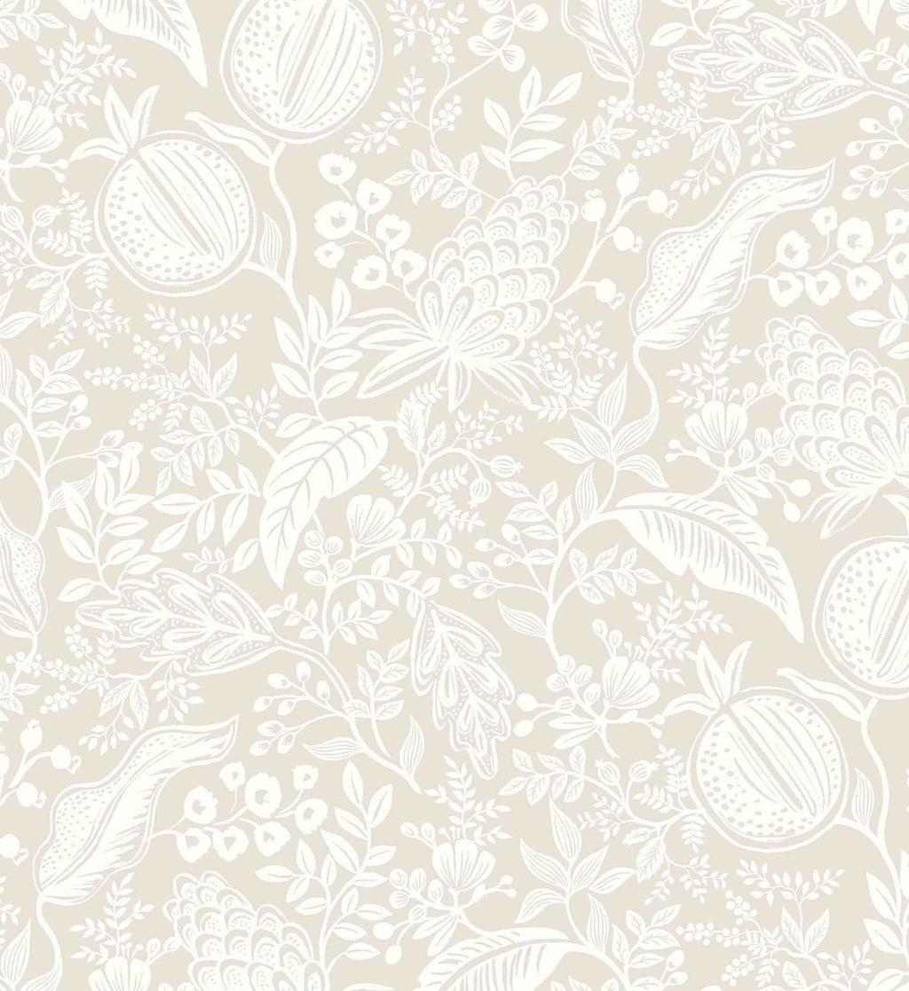 Pomegranate Wallpaper - Beige & White