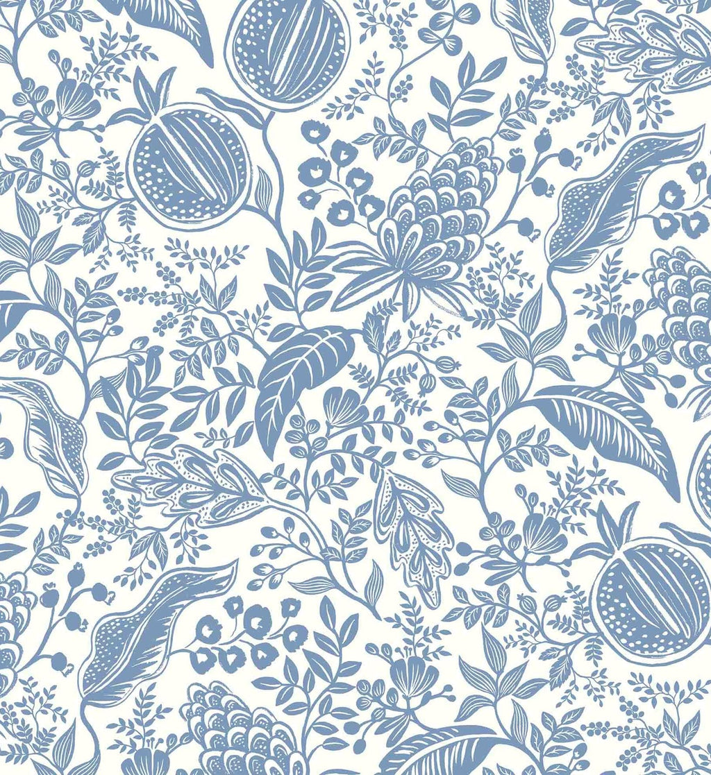 Pomegranate Wallpaper - White & Blue
