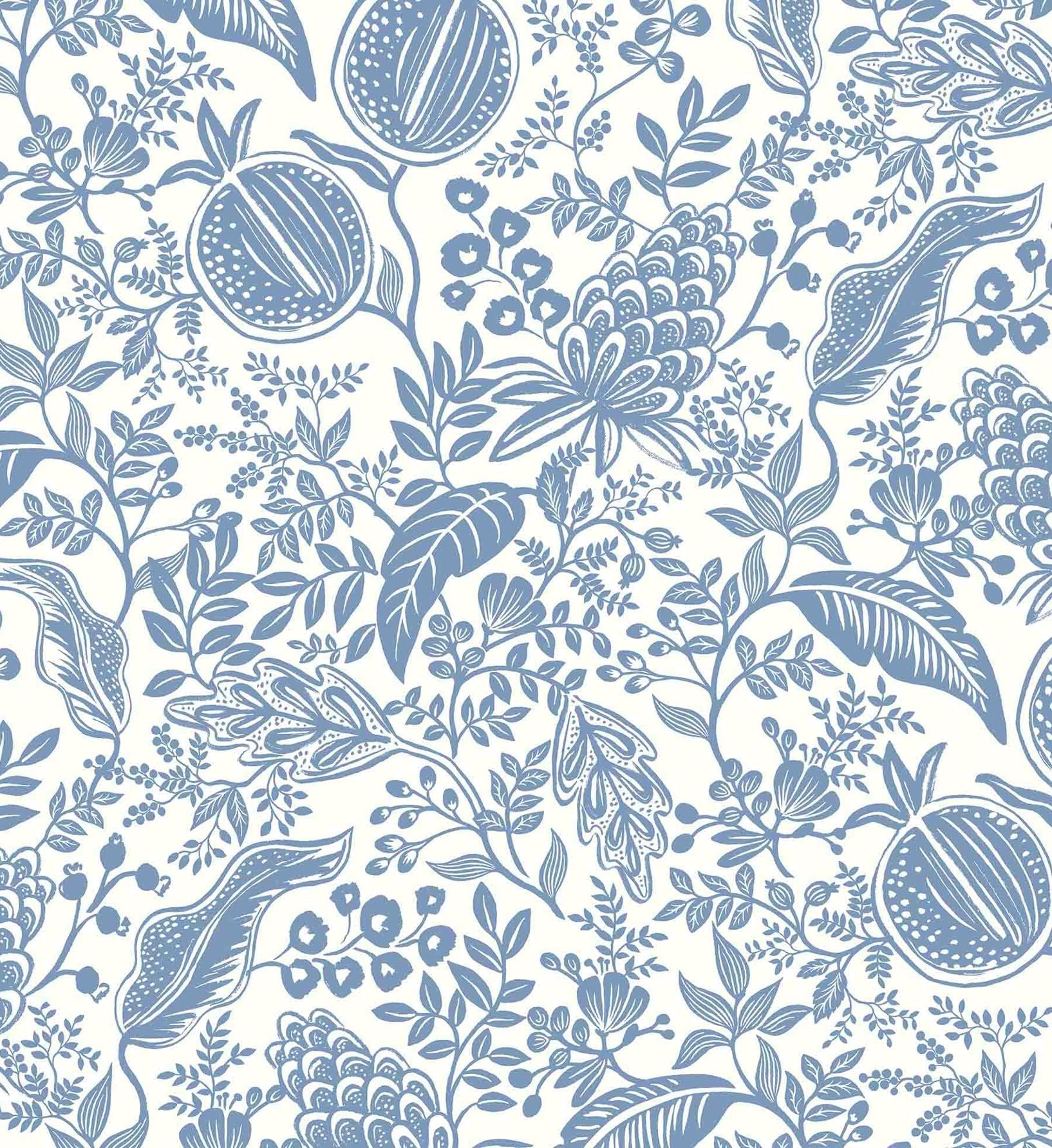 Pomegranate Wallpaper - White & Blue