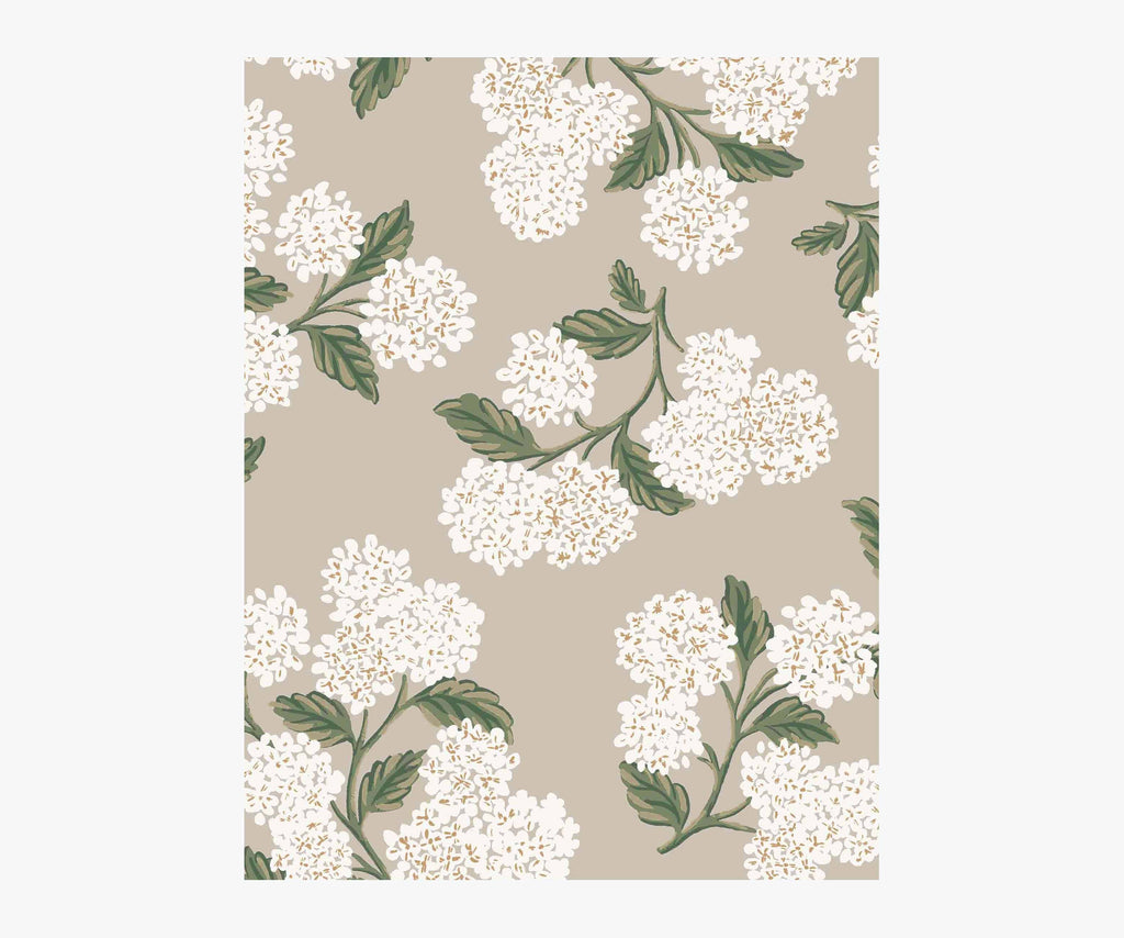 Hydrangea Wallpaper Sample - Linen