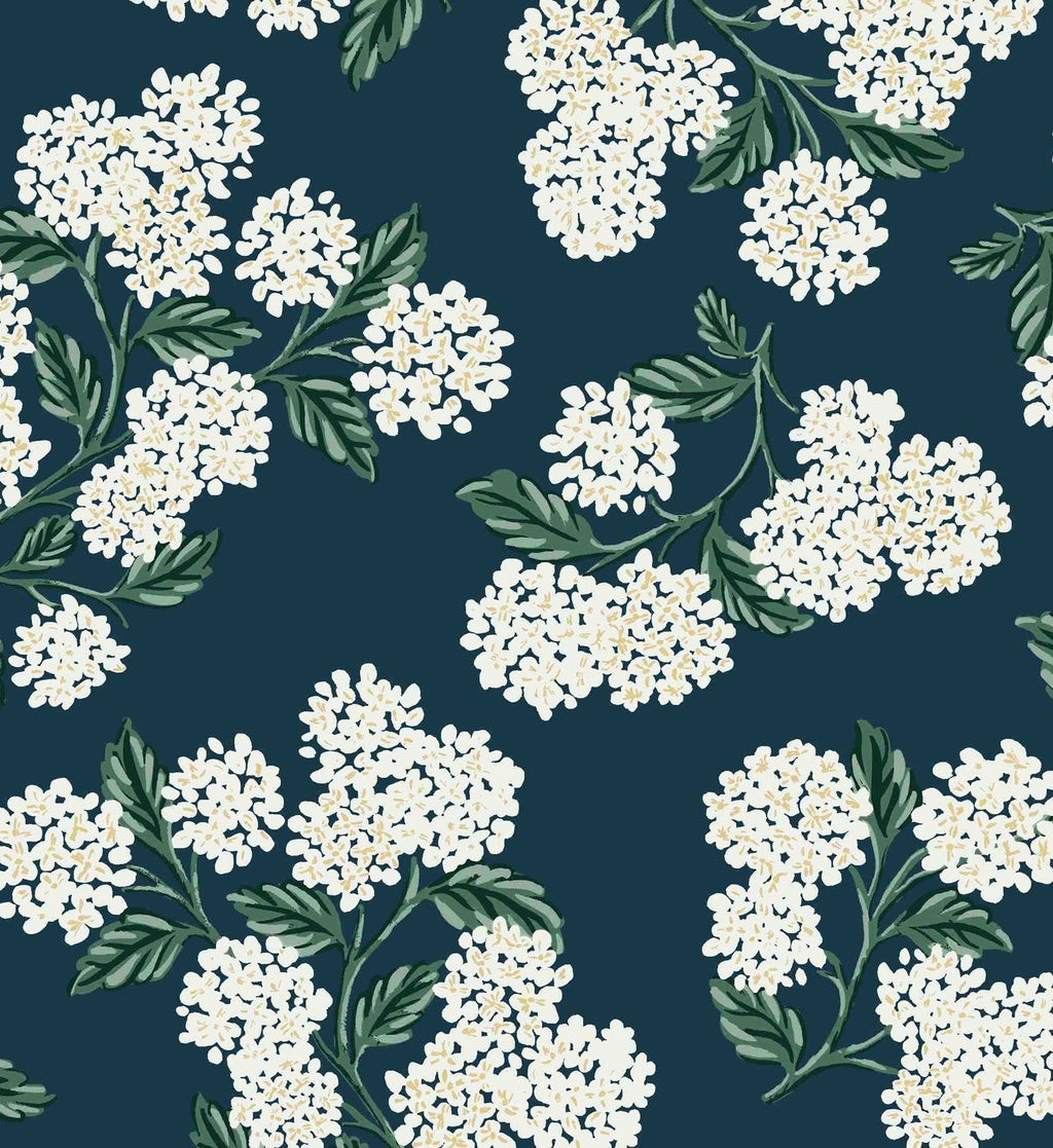 Hydrangea Wallpaper - Teal