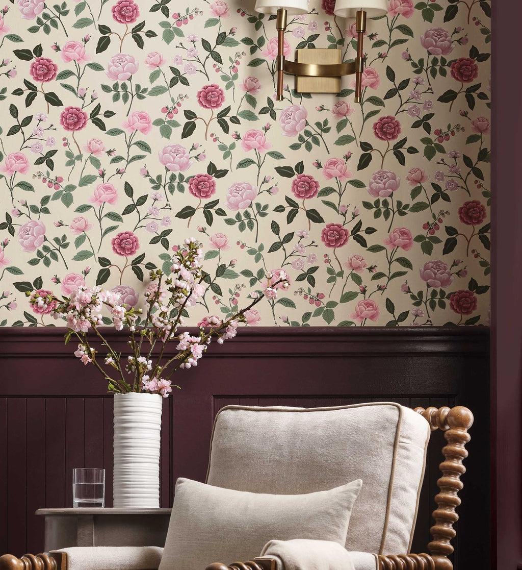 Roses Wallpaper - Linen