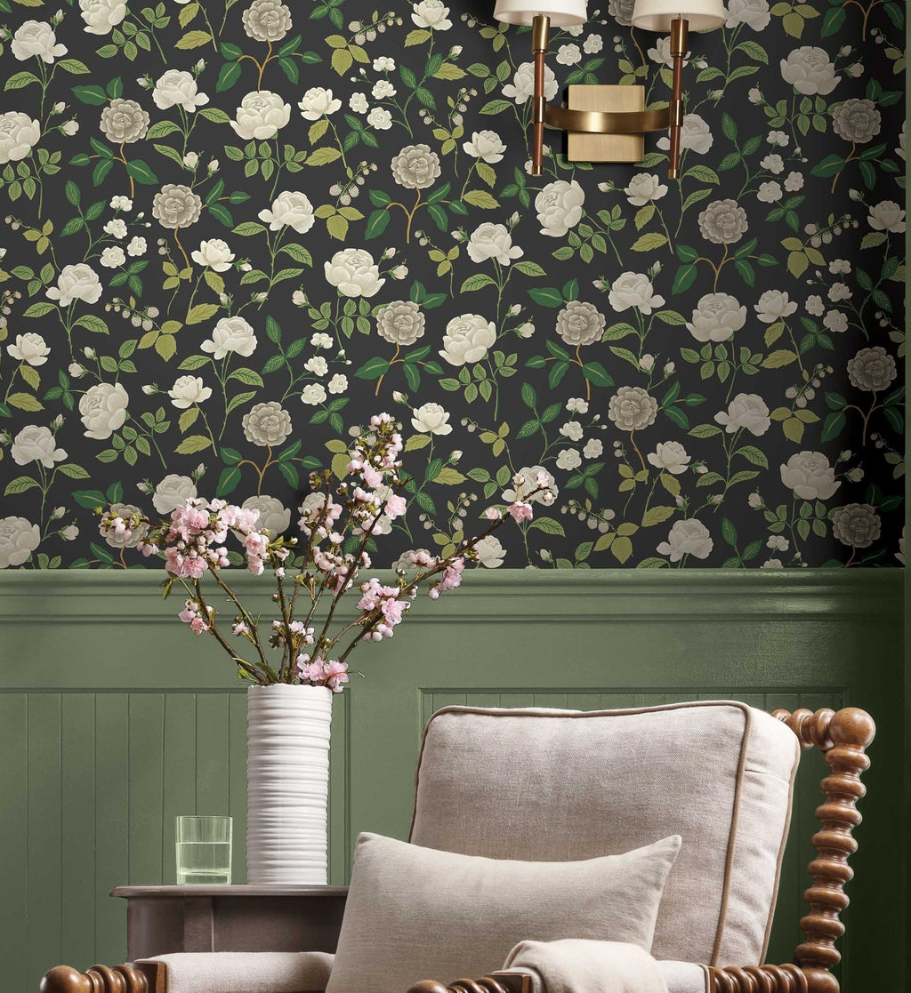 Roses Wallpaper - Black