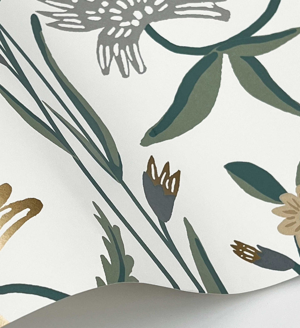Aster Wallpaper - Linen & Gold