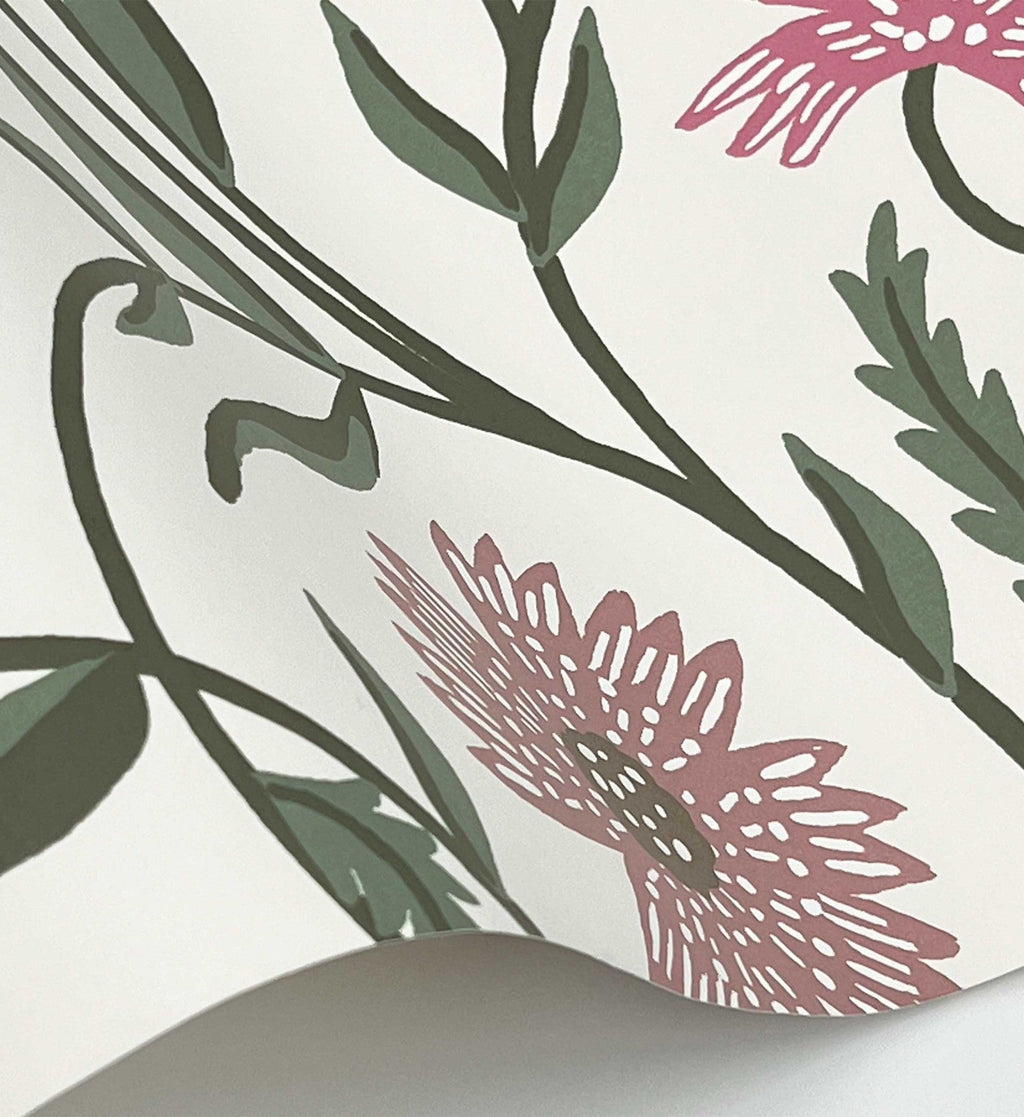 Aster Wallpaper - Linen & Rose