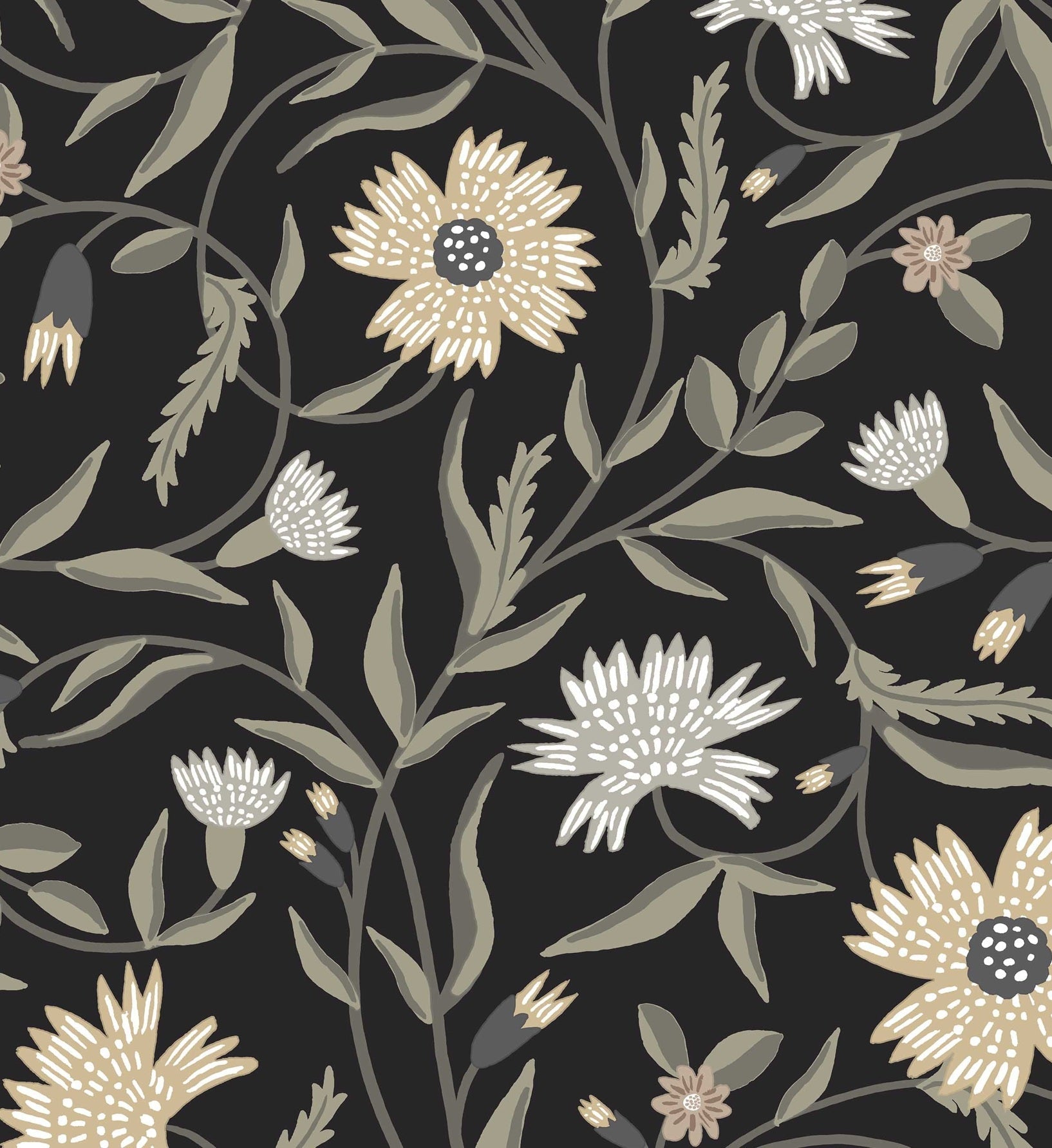 Aster Wallpaper - Black