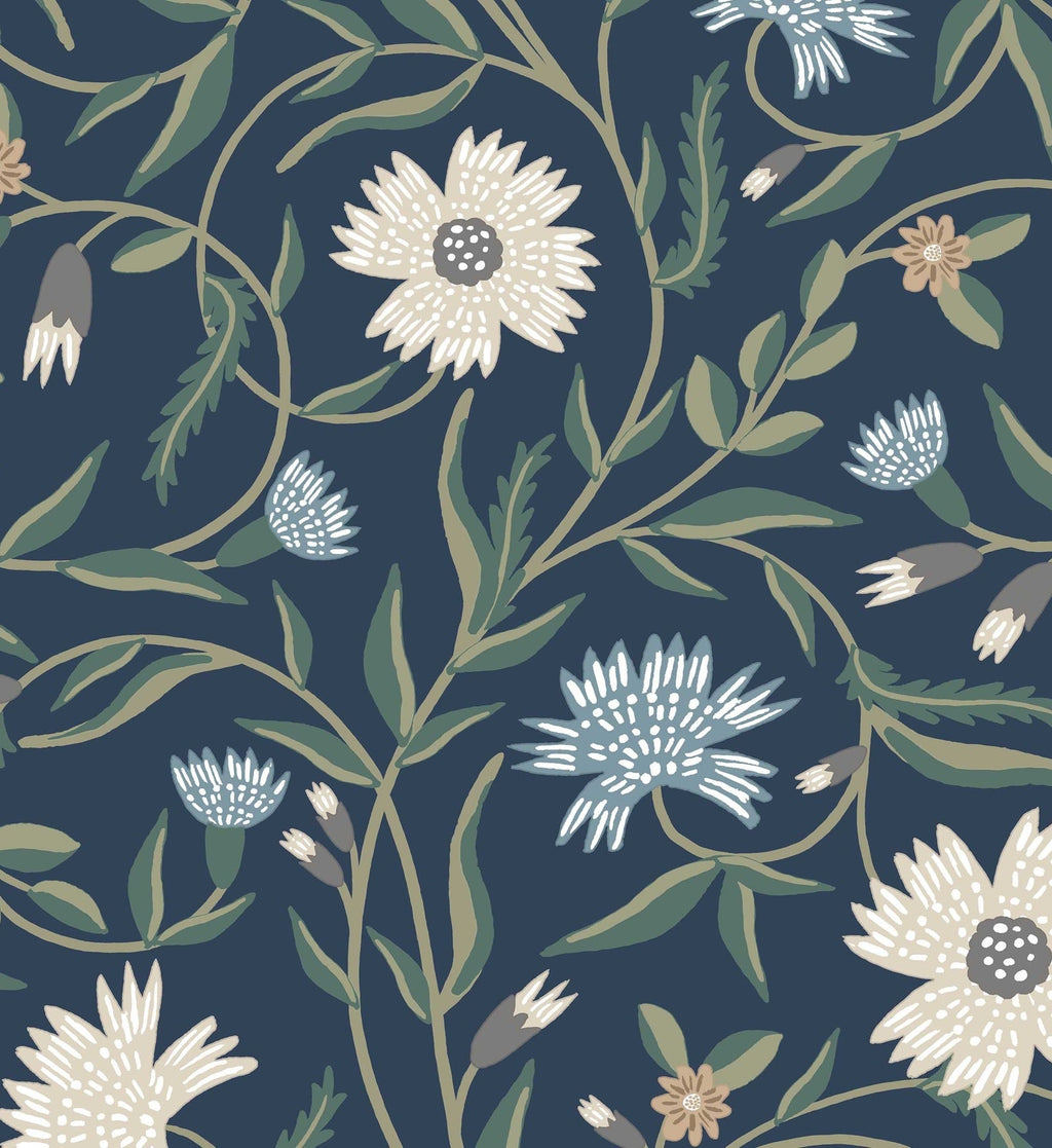 Aster Wallpaper - Navy
