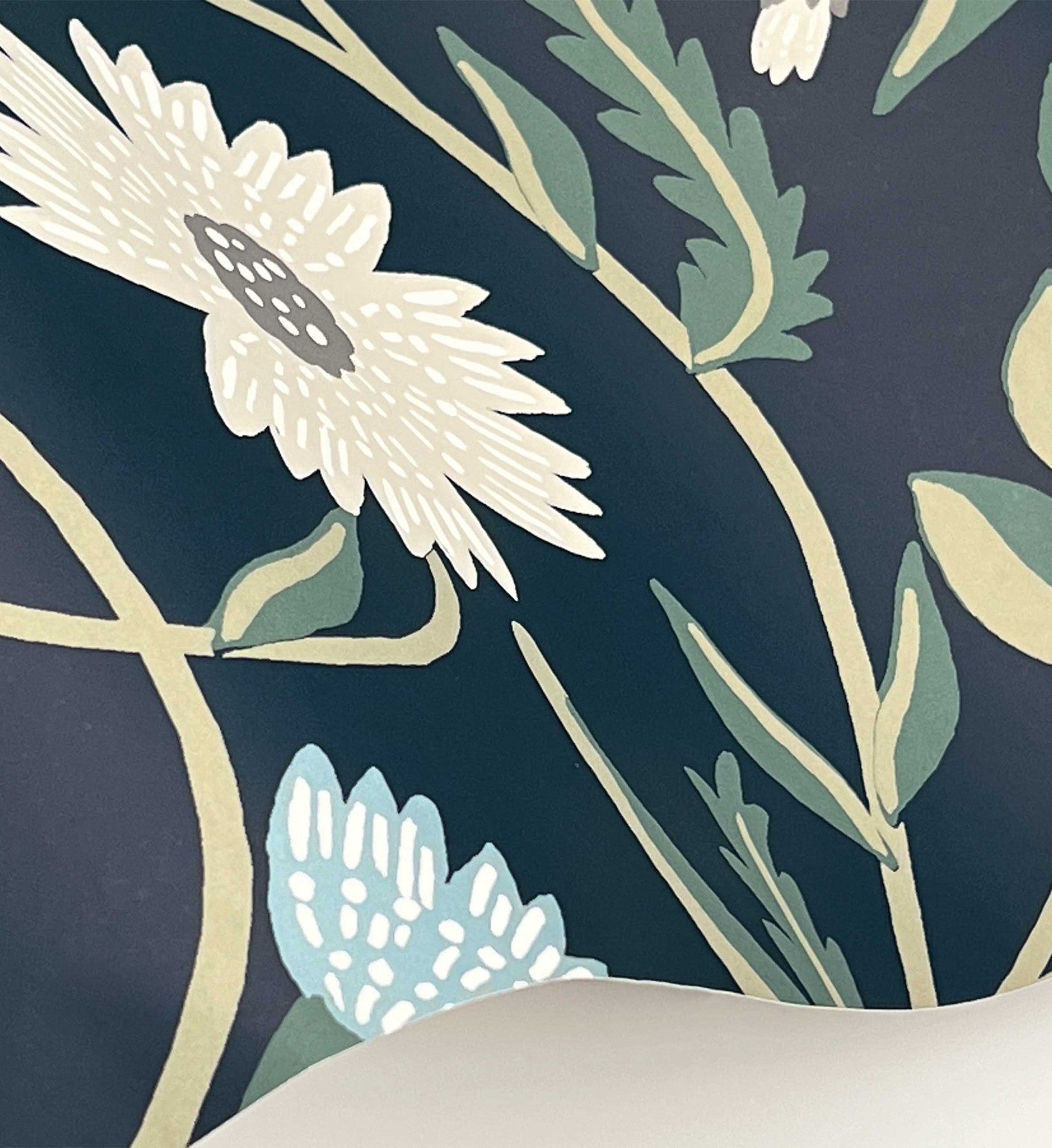 Aster Wallpaper - Navy