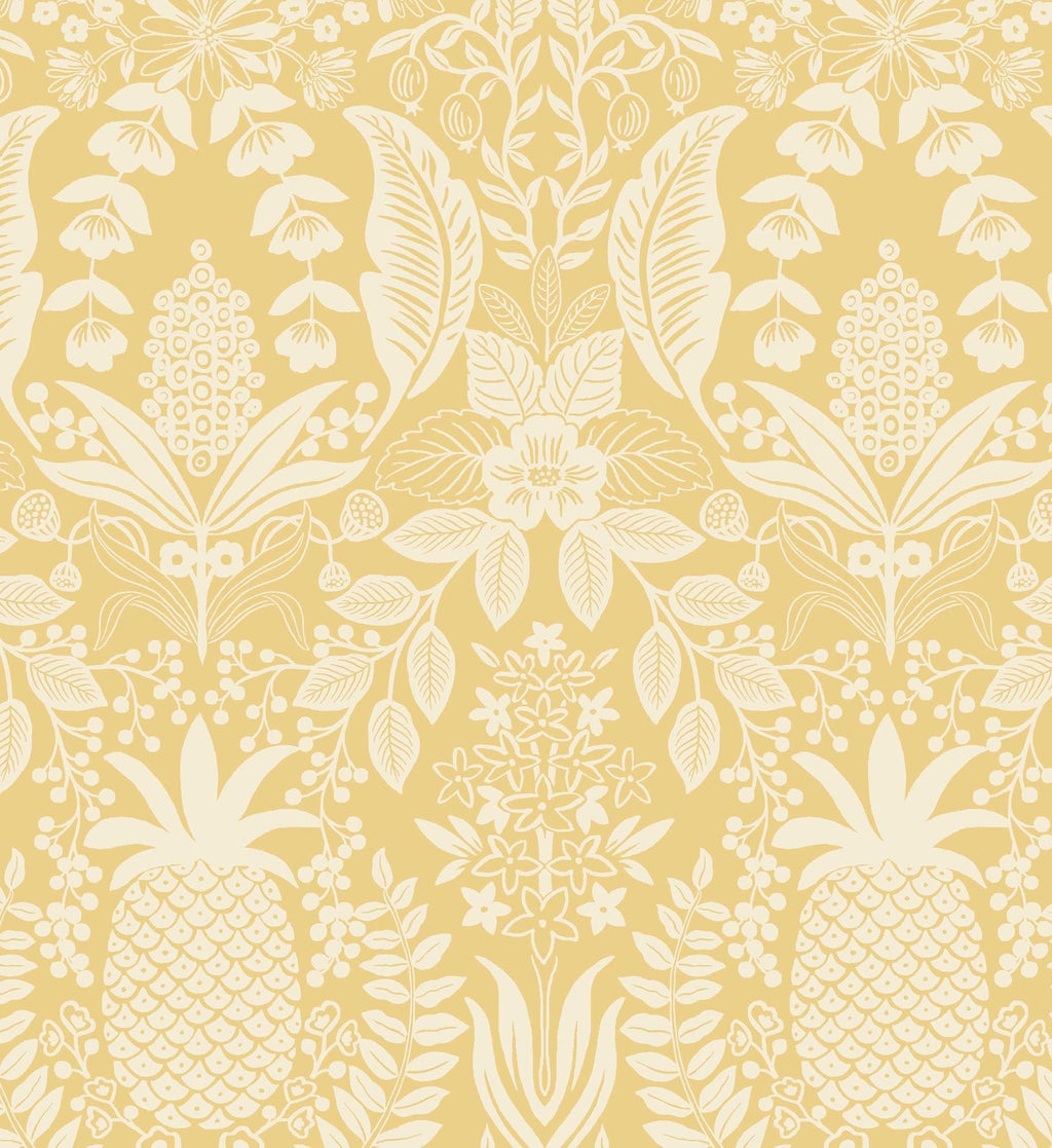 Pineapple Damask Wallpaper - Yellow