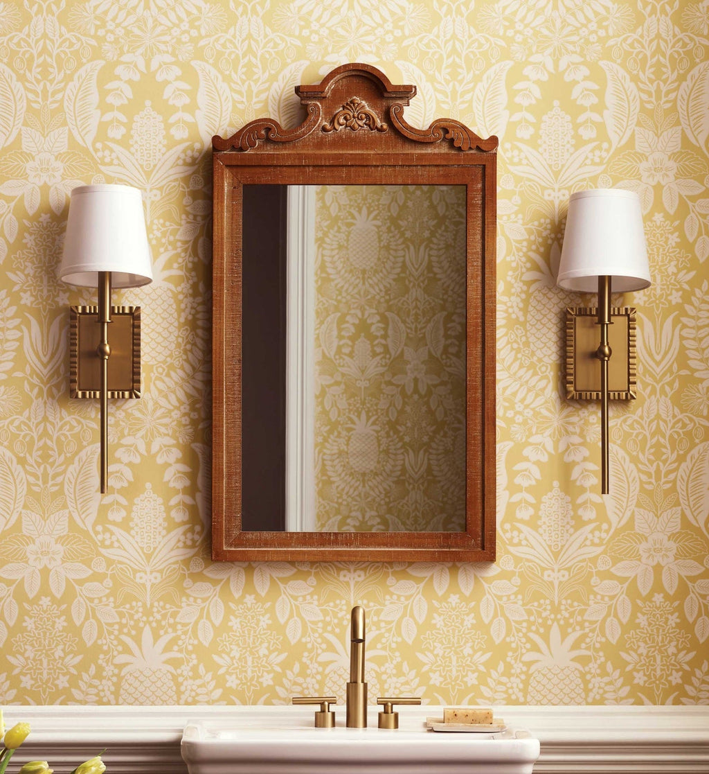 Pineapple Damask Wallpaper - Yellow
