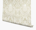 Pineapple Damask Wallpaper - Linen